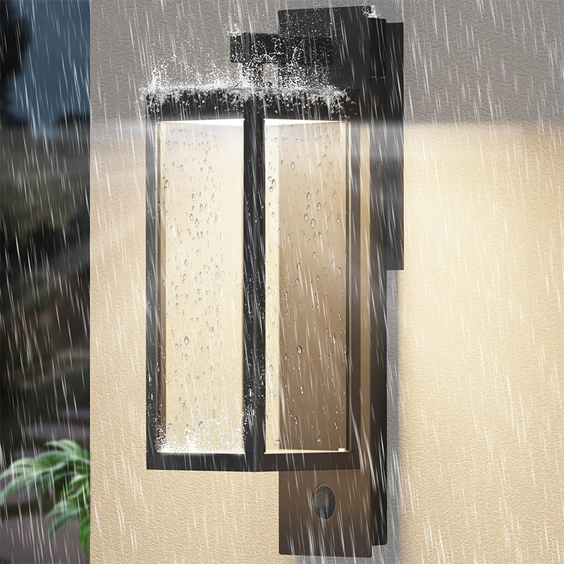 Aplique de pared para exterior de atardecer a amanecer con LED incorporado, 3 modos ajustables, totalmente de aluminio resistente al agua IP65 - Luminaria exterior para porche, garaje, puerta de entrada, casa